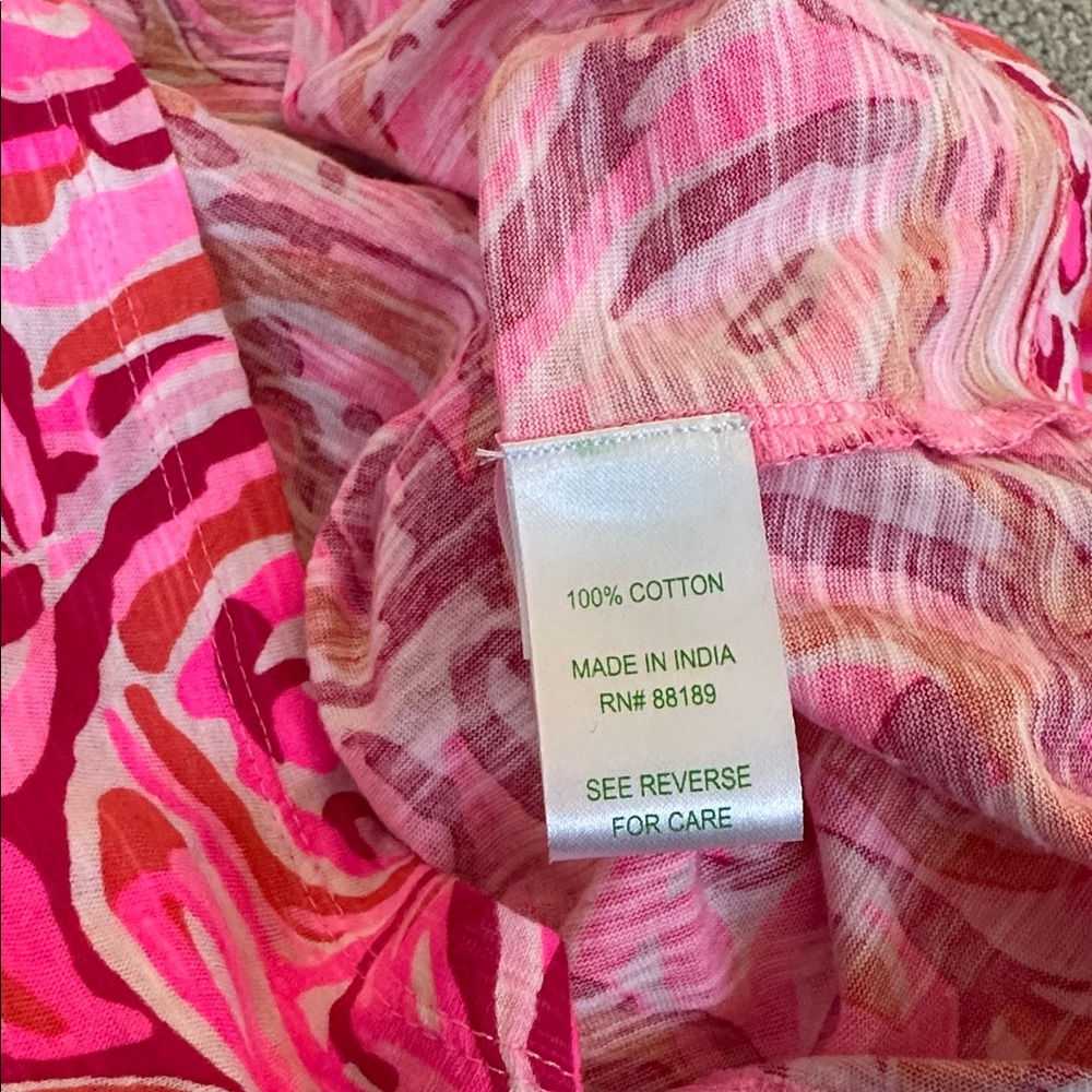 Lilly Pulitzer Essie Tank Top Pink Pout Mango Salsa Sleeveless Size Medium - Picture 7 of 7